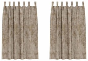 vidaXL Κουρτίνα με κουρτίνες 2 pcs Μπρονζέ 175 x 140 εκ. Βελούδο