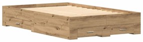 vidaXL Κρεβάτι με Συρτάρια με συρτάρι artisan δρυς 120 x 190 cm