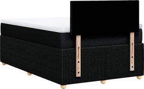 vidaXL Κρεβάτι Boxspring με Στρώμα Μαύρο 120x200 εκ. Υφασμάτινο