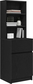 vidaXL Κομοδίνο Μαύρο 39x35x125 εκ. από Επεξεργασμένο Ξύλο