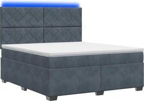 vidaXL Κρεβάτι box spring με στρώμα Σκούρο Γκρι 140 x 200 cm Βελούδο