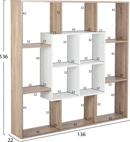 ΒΙΒΛΙΟΘΗΚΗ BRODY HM8771.01 136X22X136 ΛΕΥΚΟ