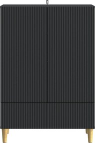 vidaXL Πλαϊνό γραφείο Μαύρο 66 x 34,5 x 95 εκ. Επεξεργασμένο Ξύλο