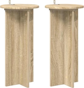 vidaXL Βάση φυτών 2 τεμ. Sonoma Δρυς 29,5 x 29,5 x 60 εκ.