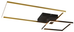 Padella Μοντέρνα Μεταλλική Πλαφονιέρα Οροφής με Ενσωματωμένο LED σε Χρυσό χρώμα 63cm Trio Lighting R62642108