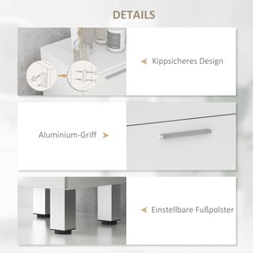 Ντουλάπι μπάνιου, ντουλάπι μπάνιου, 4 συρτάρια, μοριοσανίδα, γυαλιστερό, λευκό