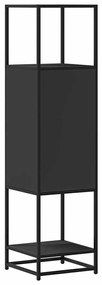 Highboard Μαύρο 35,5x35x139 cm Κατασκευασμένο ξύλο και μέταλλο - Μαύρο