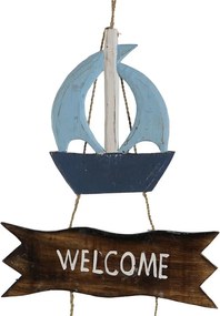 Κρεμαστή διακόσμηση Home ESPRIT Μπλε Φυσικό 25 x 2 x 74 cm