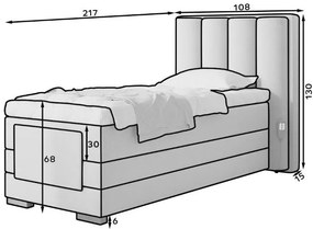 Επενδυμένο κρεβάτι Villard 90 με στρώμα και ανώστρωμα-Mauro