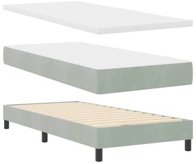 vidaXL Κρεβάτι με Ελατήρια και Στρώμα Μαύρο 100x200 εκ. Βελούδο