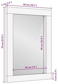 ΚΑΘΡΕΦΤΗΣ ΜΠΑΝΙΟΥ ΓΚΡΙ 50X3X70 CM ΑΠΟ ΜΑΣΙΦ ΞΥΛΟ ΜΑΝΓΚΟ 4017715