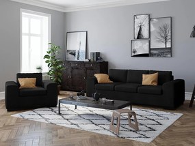 Καναπές Scandinavian Choice 894, Αριθμός θέσεων: 2, Μαύρο, 172x90x84cm, Πόδια: Ξύλο | Epipla1.gr