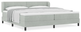 vidaXL Κρεβάτι με Στρώμα Light Grey 200x200 cm Βελούδο