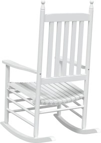 vidaXL Πολυθρόνες Κουνιστές Καμπυλωτά Καθίσματα 2Τεμ. Λευκό Μασίφ Ξύλο