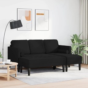 vidaXL Σετ Καναπέ με μαξιλάρι 2 pcs Μαύρο Πολυεστέρας