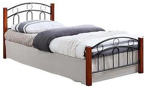 Κρεβάτι Μονό NORTON Μαύρο/Καρυδί Μέταλλο/Ξύλο 97x201x81cm (Για Στρώμα 90x190cm)