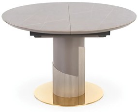 Τραπέζι Houston 1533, Ανοιχτό γκρι, Χρυσό, Γκρι μάρμαρο, 76cm, 95 kg, Επιμήκυνση, Ινοσανίδες μέσης πυκνότητας, Κεραμικός, Μέταλλο, Πλαστική ύλη