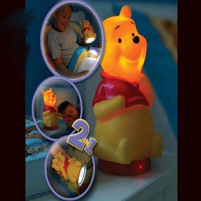 Φωτιστικό Νύκτας Επαναφορτιζόμενο &amp; Φακός Bedside Buddy Winnie The Pooh 65102 Orange Ango Πλαστικό
