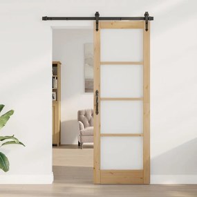vidaXL Εσωτερική Πόρτα με Γυαλί Καφέ 73.5 x 211 εκ