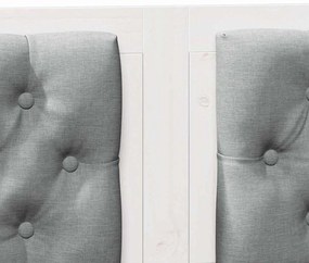 vidaXL Κεφαλάρι Άλλο Λευκό και ανοιχτό γκρι 150 cm Μασίφ ξύλο πεύκου