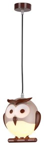Παιδικό Φωτιστικό Οροφής Κουκουβάγια ZN160201PBR Brown &amp; White Metal, Plastic