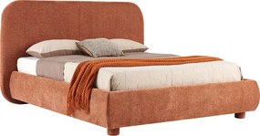 Κρεβάτι Salena pakoworld terracotta ύφασμα 160x200εκ
