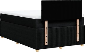 vidaXL Κρεβάτι Boxspring με Στρώμα Μαύρο 120x200 εκ. Υφασμάτινο