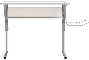 vidaXL Γραφείο Χειροτ. Λευκό/Γκρι 110x53x(58-87) εκ. Επ. Ξύλο&amp;Ατσάλι