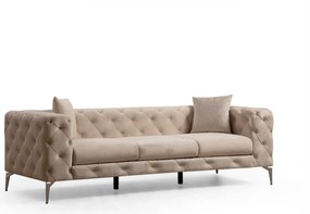 Καναπές Chesterfield 3θέσιος Como 237x90x70εκ - Ecru