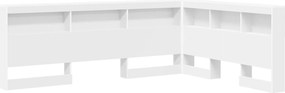 vidaXL Κεφαλάρι Αποθήκης με ράφι Λευκό 160 cm Επεξεργασμένο ξύλο