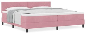 vidaXL Κρεβάτι με Ελατήρια και Στρώμα Ροζ 200 x 200 cm ύφασμα