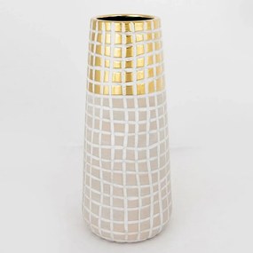 Βάζο Κεραμικό 752-20134 14x14x32cm Beige-Gold Estheti Home Ceramic