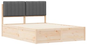 vidaXL Σκελετός Κρεβατιού με Επενδεδυμένο Κεφαλάρι Σκούρο Γκρι