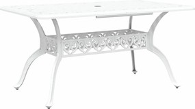 vidaXL Σέτ φαγητού για κήπο 7 pcs Λευκό Αλουμίνιο