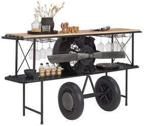 AVIATION ΚΟΝΣΟΛΑ BAR ΦΥΣΙΚΟ 191x58xH91cm - 05-0721 - 05-0721
