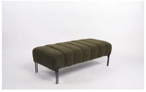 Παγκάκι Ottoman ArteLibre KUBO Πράσινο Ύφασμα Teddy/Μέταλλο 40x116.5x50cm