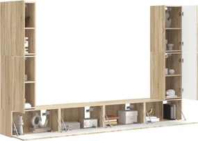 vidaXL Σετ επίπλου τηλεόρασης 8 pcs Δρύς Sonoma Επεξεργασμένο ξύλο