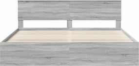vidaXL Σκελετός Κρεβατιού Γκρι Sonoma 200 x 200 cm