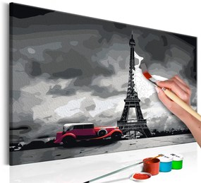 Πίνακας ζωγραφικής με αριθμούς Πύργος του Άιφελ - Παρίσι: Κόκκινη λιμουζίνα