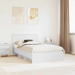 vidaXL Σκελετός Κρεβατιού Λευκό 120 x 123 εκ. Επεξεργασμένο ξύλο