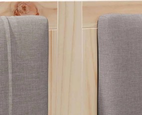 vidaXL Ταπετσαρισμένο κεφαλάρι Καφέ 150 cm Στερεά ξυλεία πεύκου