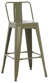 Σκαμπό μπαρ μεσαίου ύψους μεταλλικό Melita-Pro dark olive green 43x43x88Υ εκ.