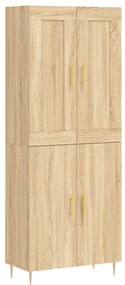vidaXL Ντουλάπι Sonoma δρυς 69,5 x 34 x 180 εκ. από Επεξεργασμένο Ξύλο
