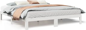 vidaXL Σκελετός Κρεβ. Χωρίς Στρώμα Λευκό 180x200 εκ Μασίφ Πεύκο