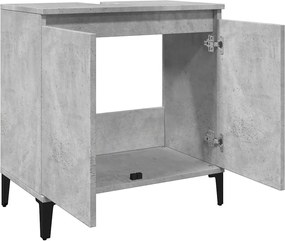 vidaXL Ντουλάπι Νιπτήρα Γκρι Σκυρ. 58x33x60 εκ. Επεξεργασμένο Ξύλο