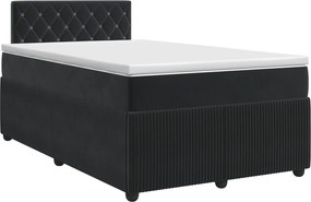 vidaXL Κρεβάτι box spring με στρώμα Μαύρο 120 x 190 cm Βελούδο