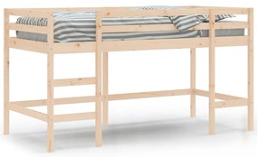 Υπερυψ. Κρεβάτι Παιδικό με Σκάλα 90 x 200 εκ. Μασίφ Ξύλο Πεύκου - Καφέ