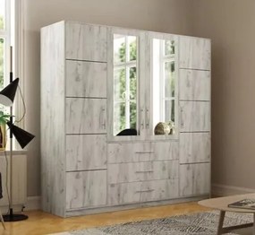 Ντουλάπα Honolulu A104, Wellington δρυς, 200x196x58cm, Πόρτες ντουλάπας: Με μεντεσέδες