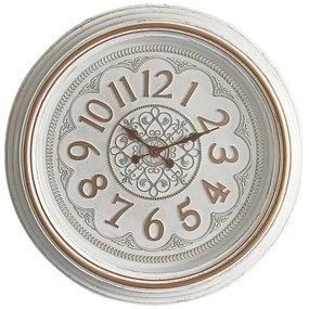 Alicce Inart wall clock in antique white and gold tone D58.2x5.6cm 58.2x58.2x5.6 εκ.