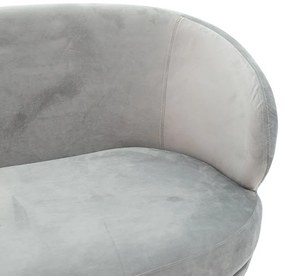 Καναπές 2θέσιος Rony pakoworld βελούδο γκρι-χρυσό 132x82x83εκ